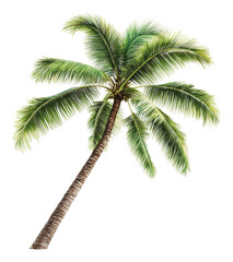 PNG Lush palm tree with bright green fronds