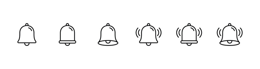 Notification ringing bell icon set	