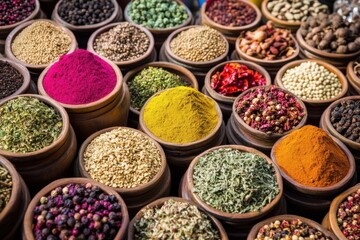 Fototapeta premium spices and herbs in a market