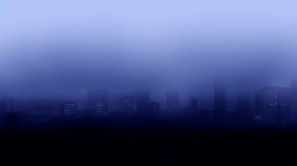 Fototapeta premium City Skyline Obscured By Dense Fog At Night
