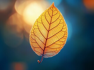Obraz premium Backlit Leaf with Detailed Veins Showing Beautiful Natural Texture and Design