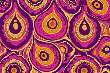 Fototapeta premium Vibrant Paisley Design with Rich Colors and Intricate Patterns