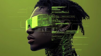 A man's face is shown in a green screen with a green background