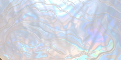 Iridescent mother of pearl shell with intricate swirls and shimmering colors, mollusk shell, nacreous