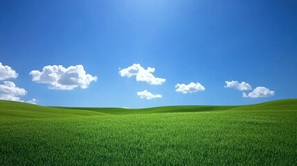 Obraz premium Serene Green Hills Under a Clear Blue Sky