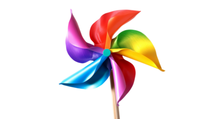 Colorful pinwheel transparent background