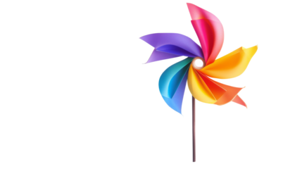 Colorful pinwheel transparent background