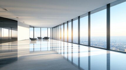 Fototapeta premium Modern Spacious Lounge Area with Stunning Views