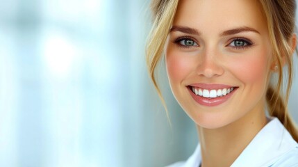 Obraz premium Beautiful Woman with a Radiant Smile