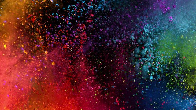 Super Slow Motion Shot of Bright Color Powder Background at 1000fps.