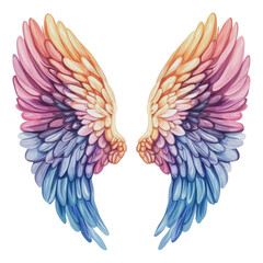 Obraz premium PNG Colorful angel wings against a white background