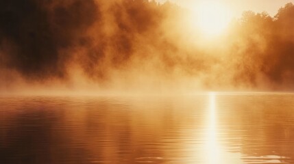 Obraz premium Serene Sunset Over Calm Water's Surface