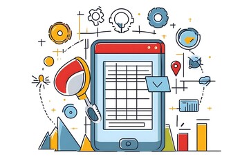 Social media marketing. Set of icons related to internet promotion, audience engagement, social media posts and online advertising. Cartoon flat vector illustration collection isolated on background