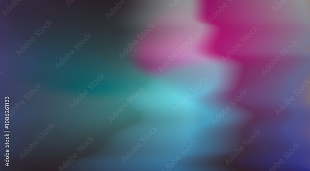 Poster Abstract holographic background with smooth wavy pattern.