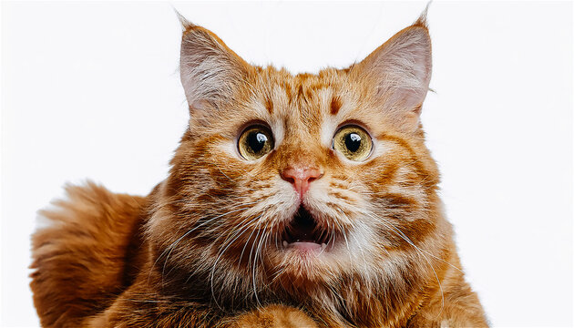 a high-definition picture of a cat who is angry and surprised