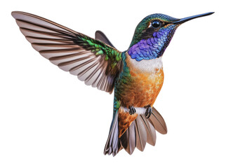 Fototapeta premium PNG A vibrant hummingbird in mid-flight in nature
