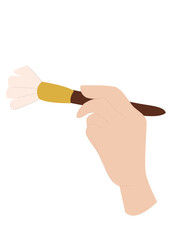 hand holding a brush hand for beauty makeup product campaign flyers ads