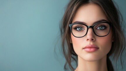 Fototapeta premium Stylish Woman in Glasses - Beautiful Portrait