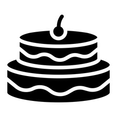 Birthday cake solid icon