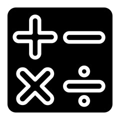 Obraz premium Mathematical symbols solid icon