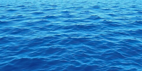 Obraz premium Digital illustration of a vast blue ocean with gentle waves and ripples, digital art, serene landscape