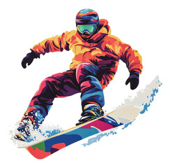 PNG Snowboarder performing a trick on a snowy slope