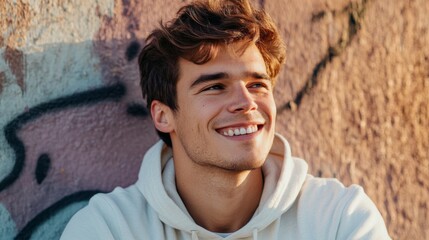 Smiling Young Man in a Hoodie