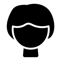 Hair straight solid icon