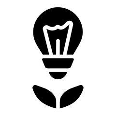 Green energy solid icon