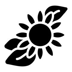 Sunflower leaf solid icon