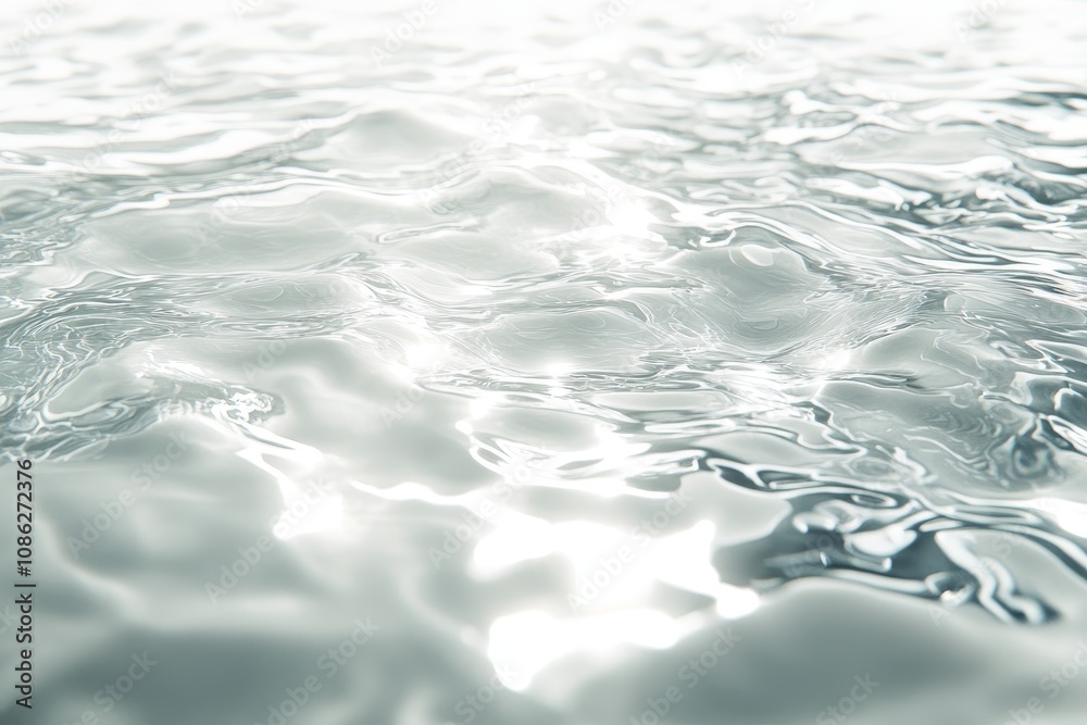 Poster Abstract close-up of rippling water surface with soft light.