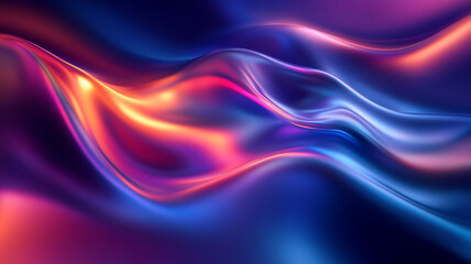 Colorful abstract waves of light create a mesmerizing pattern in vibrant shades during nighttime