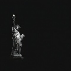 Statue of Liberty Close-Up on Isolated Background, New York City, USA