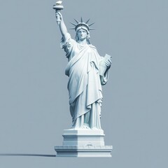 Statue of Liberty Close-Up on Isolated Background, New York City, USA