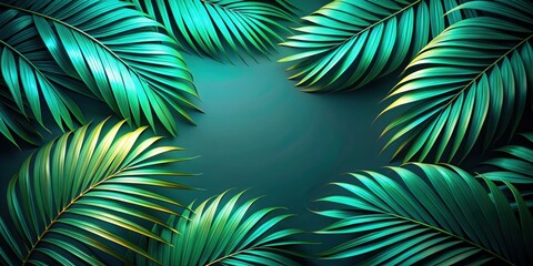 Tropical palm leaf background with glow in the dark color tones, tropical, palm leaf, background, glow in the dark