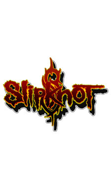Graffiti hardcore de m&uacute;sica con letras demoniacas - dise&ntilde;o en naranja fuego y fondo transparente estilo rockero