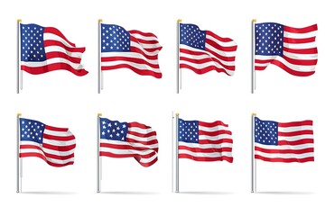 Fototapeta premium 4th of July, Independence day - greeting design with USA patriotic colors firework burst rays. july, freedom, red, flag, patriotism, illustration, day, blue, design, background, event, poster,