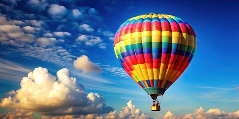 Obraz premium Colorful hot air balloon floating in the sky , travel, adventure, leisure, transportation, journey, freedom