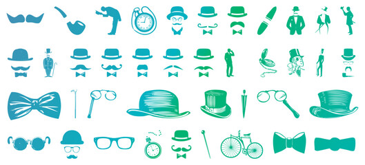 Classic gentleman icon collection