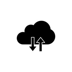 Cloud data transfer vector icon. simple flat black trendy style illustration for web and app..eps