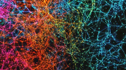 Abstract Network of Colorful Lines