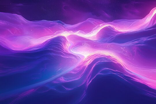 Dreamy Waves: A Vibrant Journey Through Abstract Cosmic Landscapes