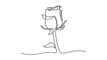 vector image of a rose flower, can be used for flower shop business design, decoration, boutique, beauty, etc. one continuous line of rose flower image
