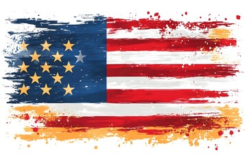 july, freedom, red, flag, patriotism, illustration, day, blue, design, background, event, poster, vector, anniversary, star, holiday, symbol, america, american, fourth, independence, national, sign, f