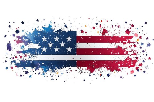july, freedom, red, flag, patriotism, illustration, day, blue, design, background, event, poster, vector, anniversary, star, holiday, symbol, america, american, fourth, independence, national, sign, f
