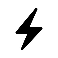 Lightning icon. Energy vector symbol. Electric bolt shape. Black power emblem.