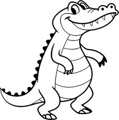 Naklejka premium Adorable black stencil crocodile clipart perfect for festive holiday and winter designs. 