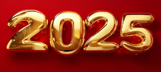 A shimmering golden balloon shaped like the number 2055, radiating festivity and celebration, perfect for marking a special occasion or milestone.