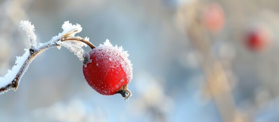 Rosehip with Snow and Frost