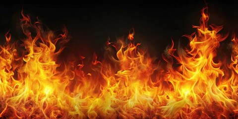 Background with collection of fiery effects, fire, flames, blaze, heat, inferno, hot, burning, sparks, fireball, combustion